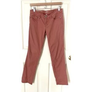 Ann Taylor LOFT Peach Pink Modern Straight Mid Rise Colored Denim Jeans 4 27